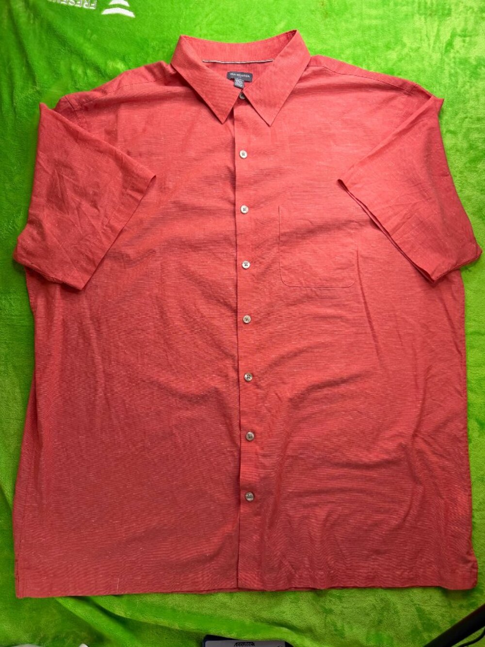 Van Heusen Air Short Sleeve Shirt Sz 2XLT Red Heather 19-19.5 Neck